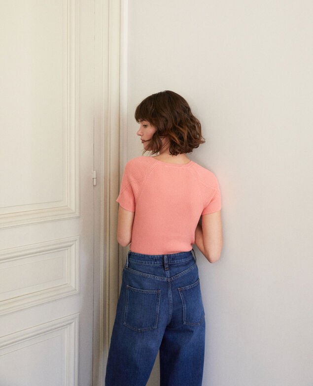 Pullover 100 % Baumwolle Burnt coral