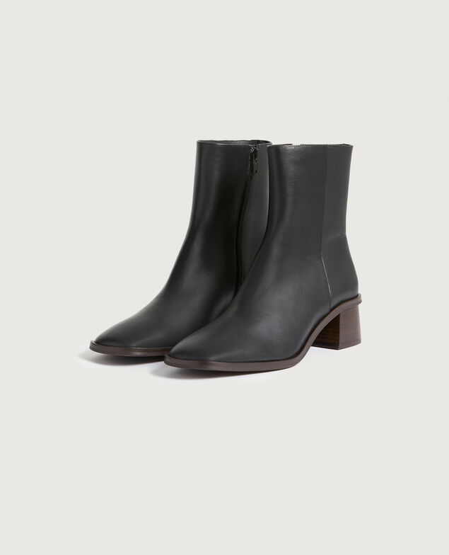 Boots aus Leder H091 black beauty