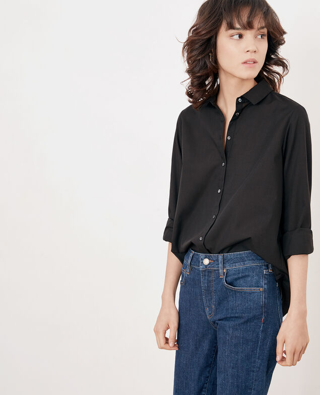 Bluse mit Rückenfalten Noir
