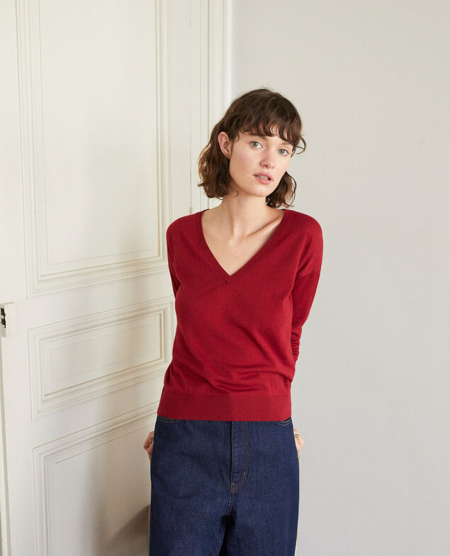 Pullover aus Merinowolle Rio red