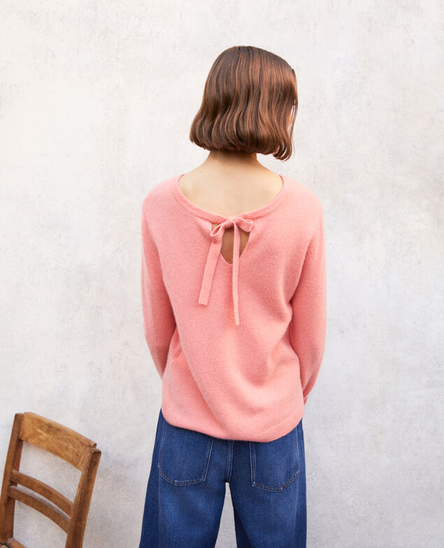Pullover mit Rundhalsausschnitt aus Mohair Salmon pink