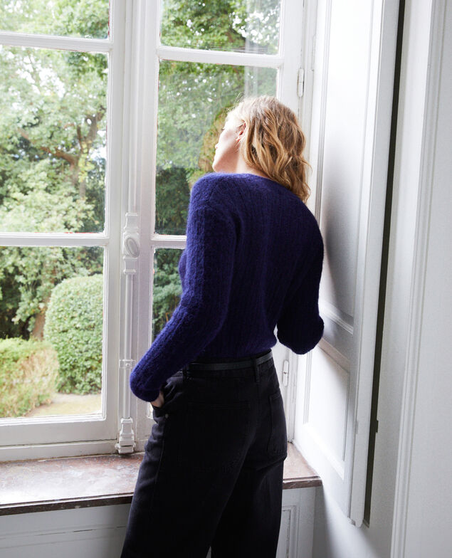 Pullover aus Zierstrick Evening blue