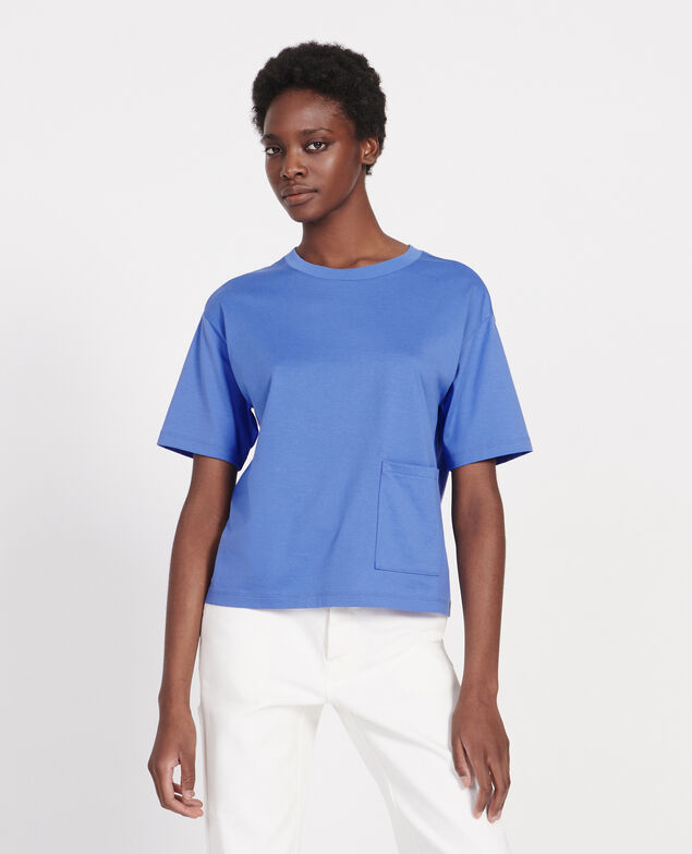 Boxy T-Shirt aus merzerisierter Baumwolle Persian jewel