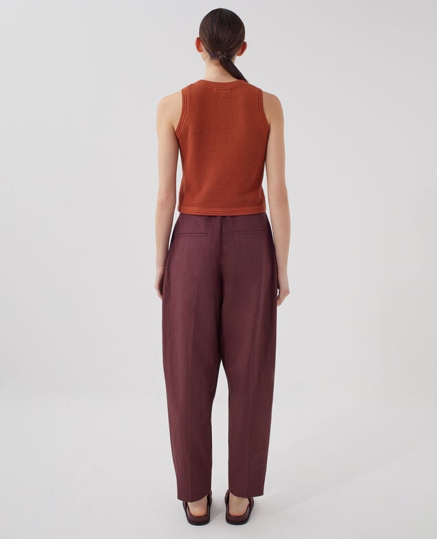 Top mit Ajourstrick aus Baumwolle U260 orange