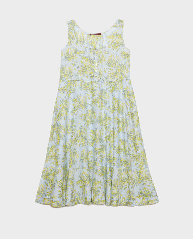 Ausgestelltes Kleid aus Baumwollvoile 93 print blue