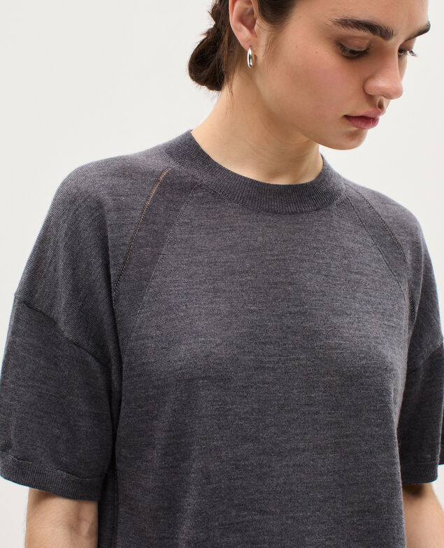 Pullover aus Merinowolle und Seide K071 rabbit gray