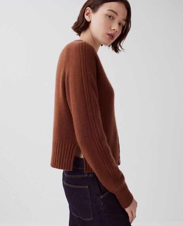 Cardigan aus Kaschmir I370 emperador coffee