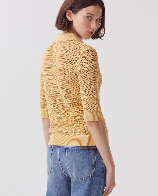 Baumwollpullover mit Polokragen mit Reißverschluss J420 moonstone