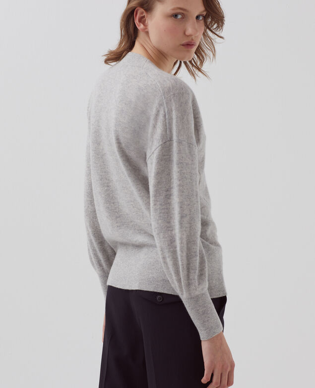 Pullover mit V-Ausschnitt aus Kaschmir I020 ashen gray