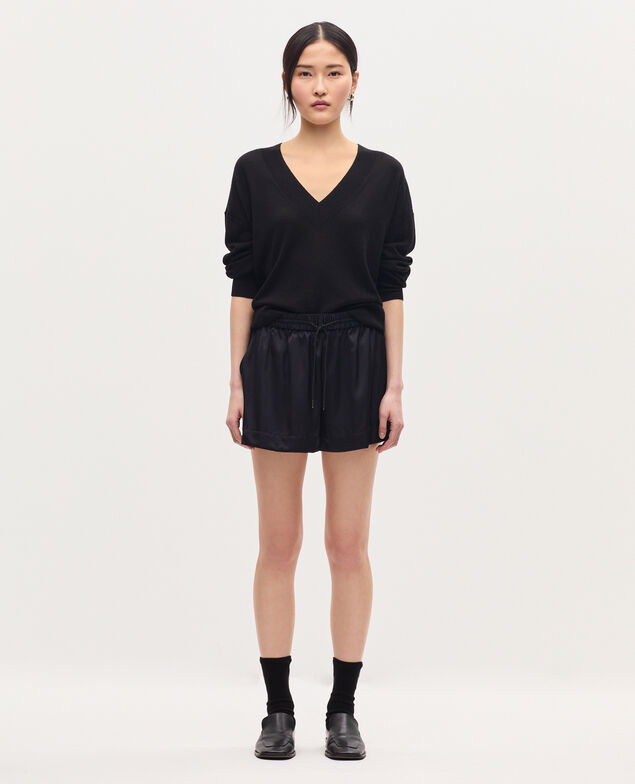 Satinierte, fließend fallende Shorts H091 black beauty