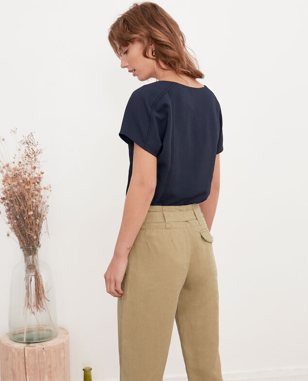 Top aus Krepp Marine