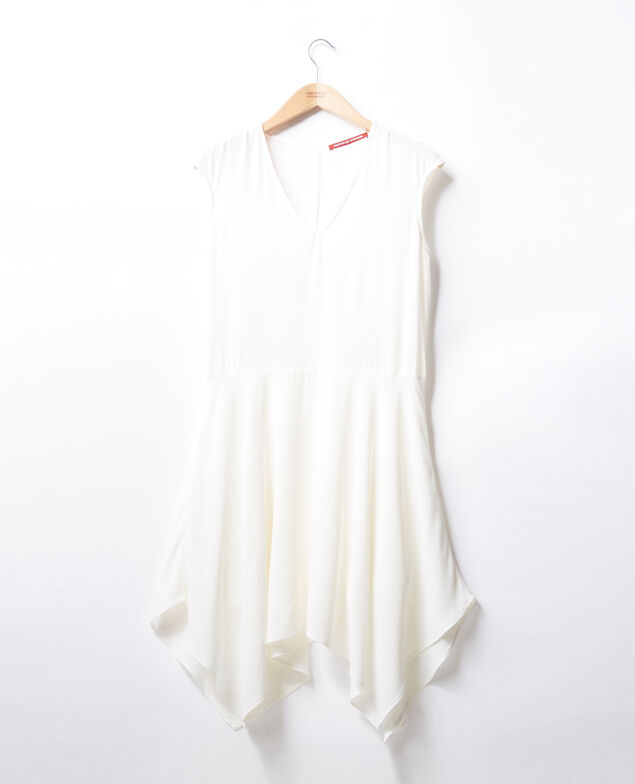 Kleid mit V-Ausschnitt Weiß