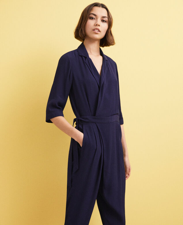 Jumpsuit in Wickeloptik Peacoat