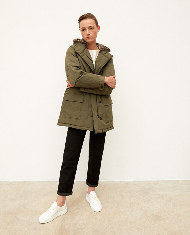Parka mit einer Kapuze Olive night