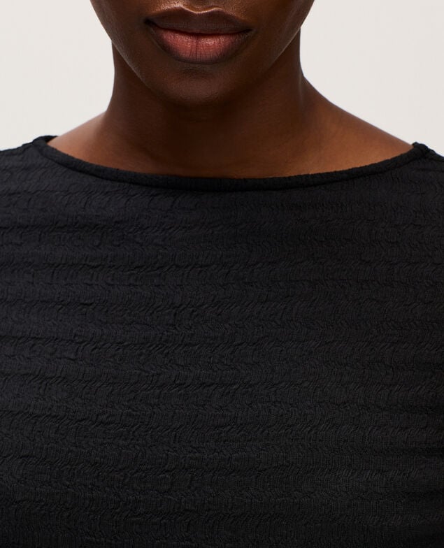 Langes texturiertes Kleid H091 black beauty