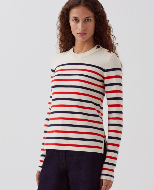MADDY - Pullover aus Merinowolle im Marinelook H004 st_tricolore