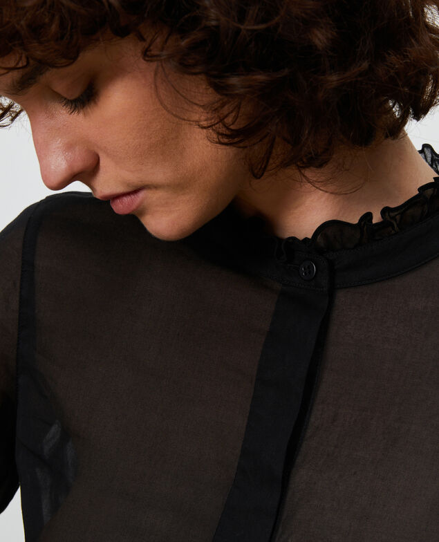 Bluse mit Volant-Kragen Black beauty