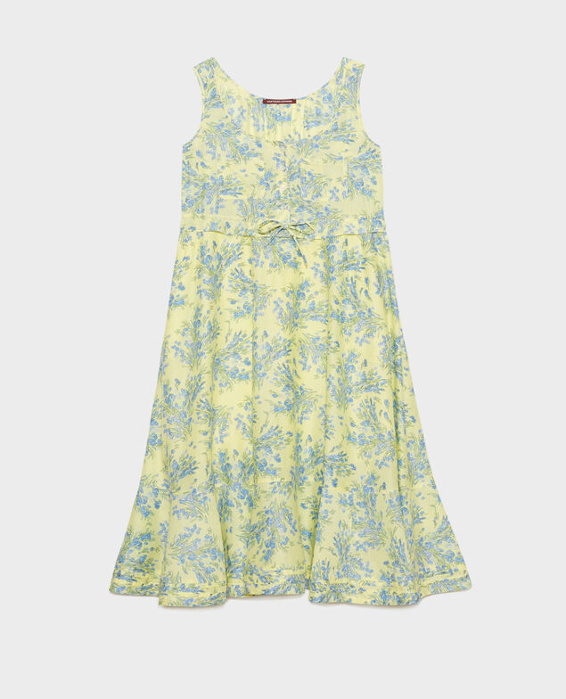 Ausgestelltes Kleid aus Baumwollvoile 93 print yellow