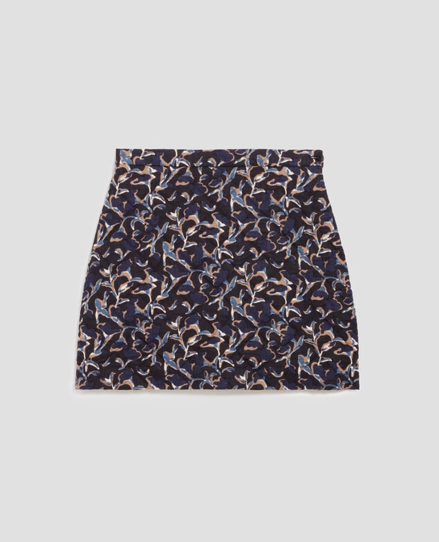 Gesteppter Rock aus Baumwolle I686 new fl ikat navy