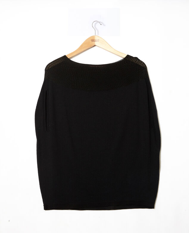 Whole Garment Pullover in Kugelform Noir