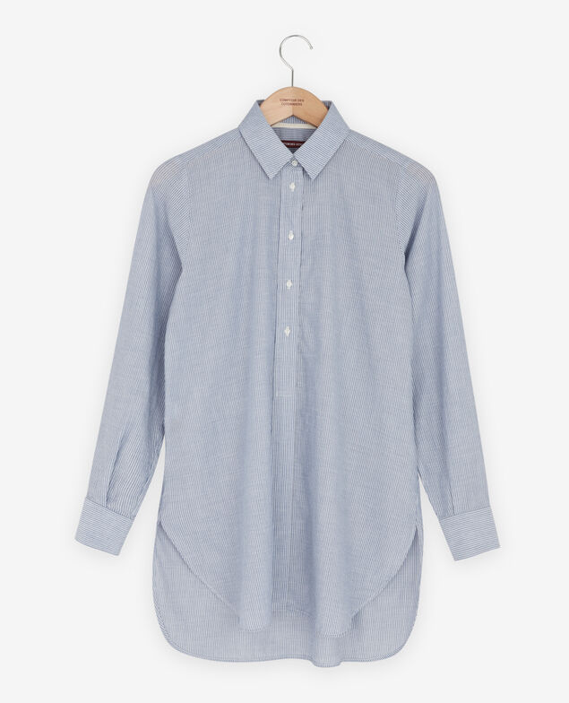 Gestreifte Oversize-Bluse Stone blue stripes