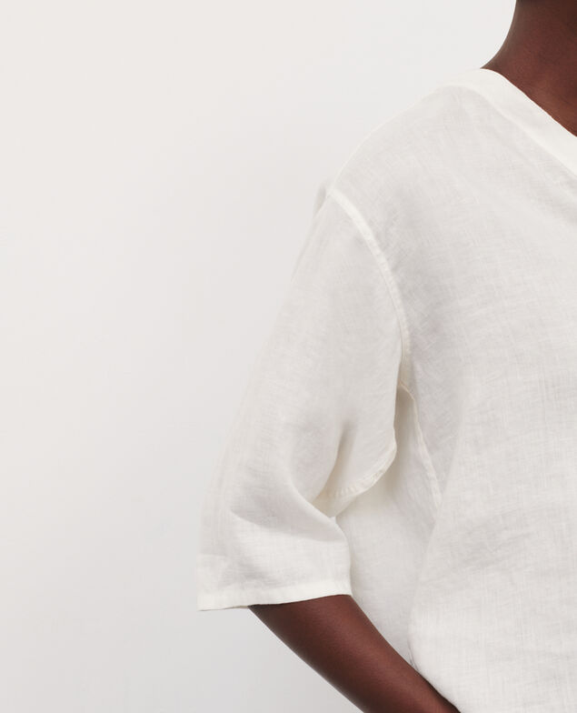 Tunesische Bluse aus Leinen 01 white
