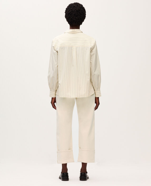 Gestreifte Bluse K014 stripes ecru