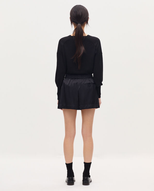 Satinierte, fließend fallende Shorts H091 black beauty