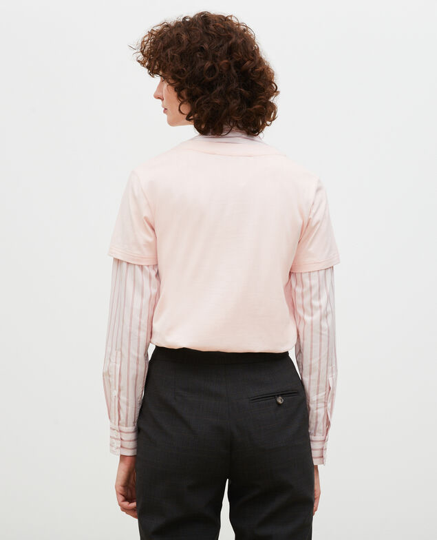 T-Shirt aus Baumwolle mit kurzen Ärmeln Seashell pink