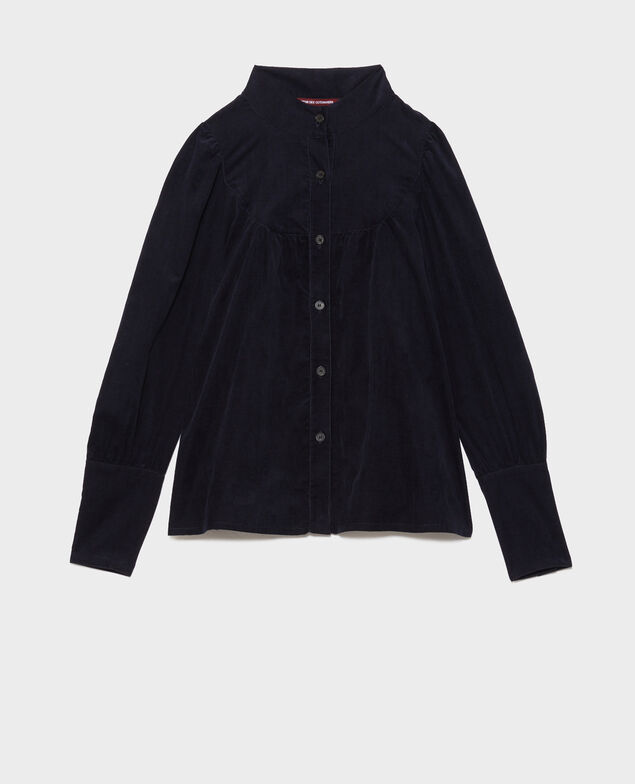 Samtbluse mit Plastron Night sky