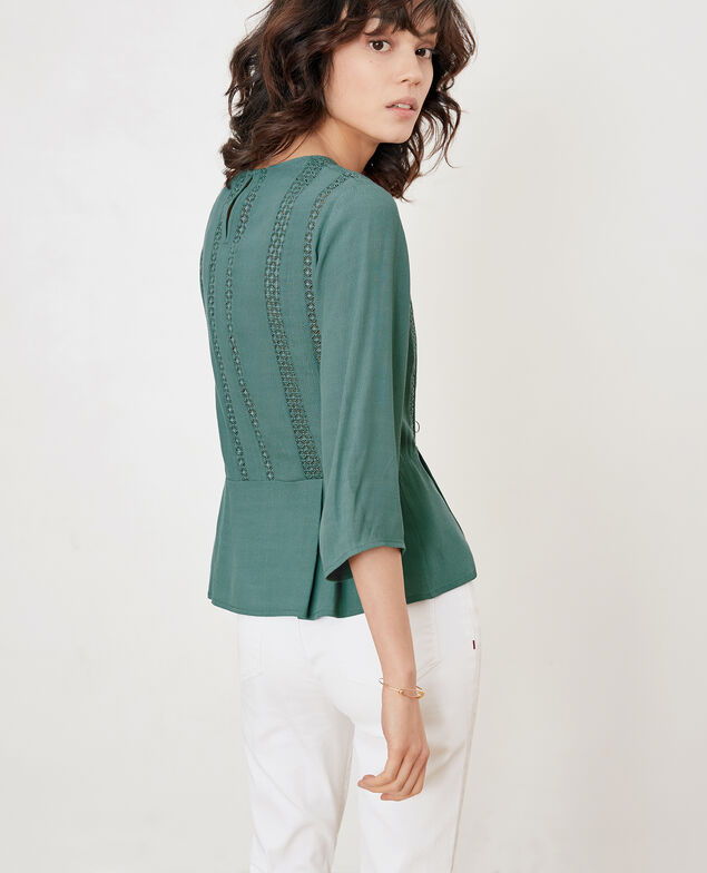 Schößchenbluse mit Spitze Peppermint