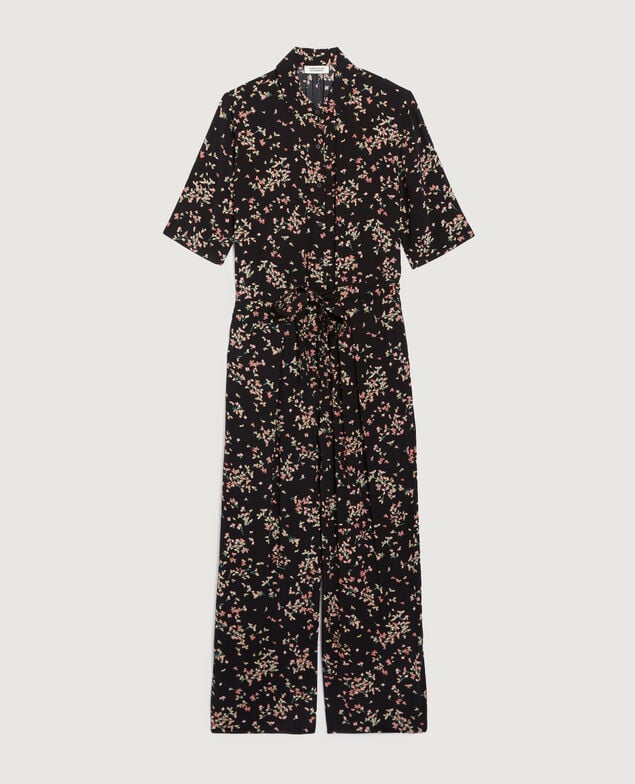 Kurzärmliger Jumpsuit mit fließendem Fall K110 semis pink