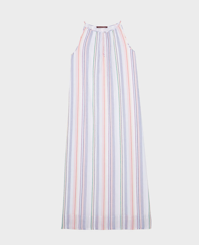 Langes Baumwollkleid Stripes multico