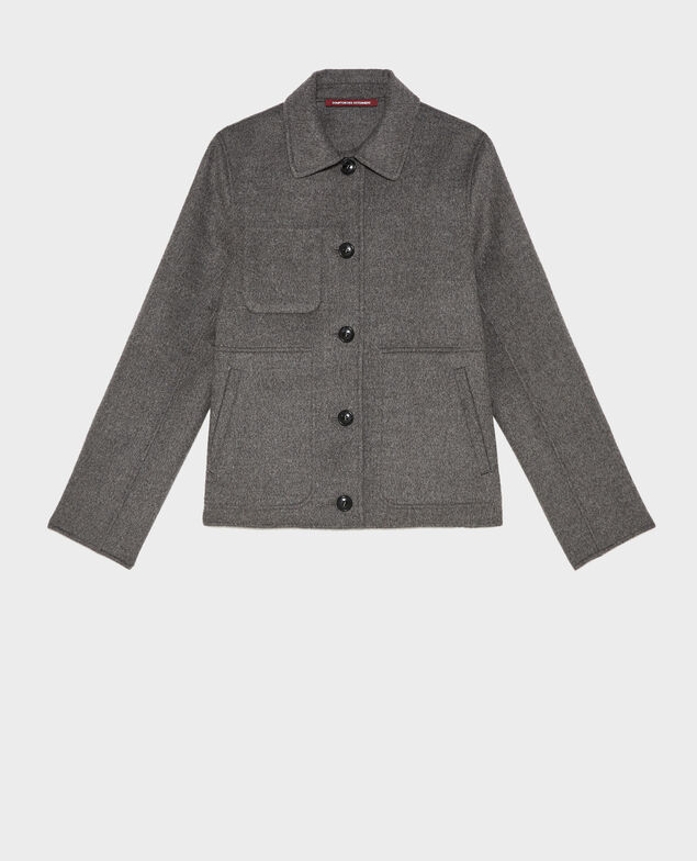  Jacke aus Doubleface-Wolle Medium grey melange