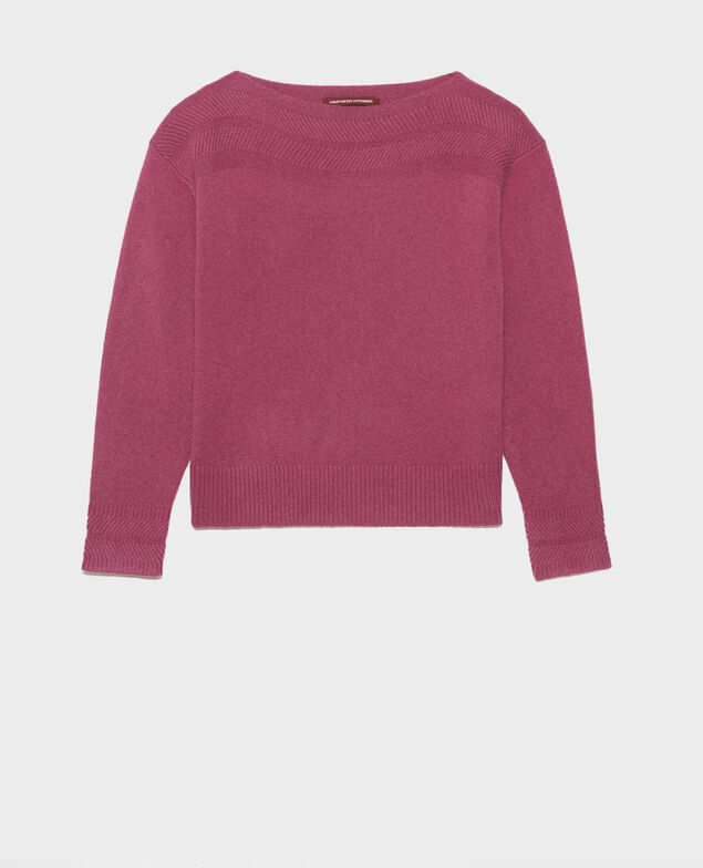 Pullover aus Kaschmir mit U-Boot-Ausschnitt Damson