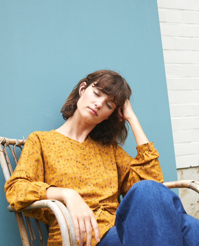 Bluse mit weitem Schnitt Ld golden spice