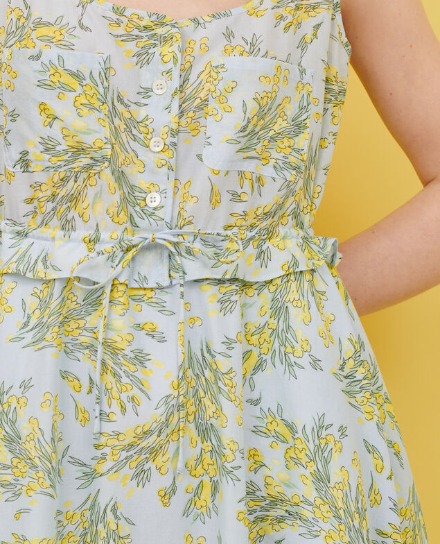 Ausgestelltes Kleid aus Baumwollvoile 93 print blue