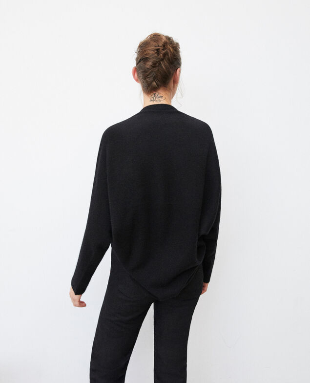 Pullover im Bolerostil mit Kaschmir Schwarz