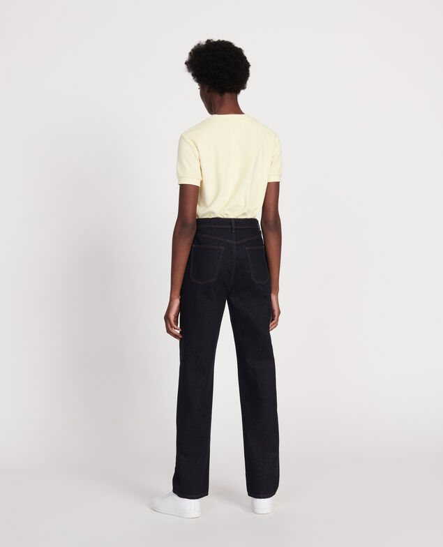 Jeans mit hoher Taille und geradem Schnitt Denim rinse