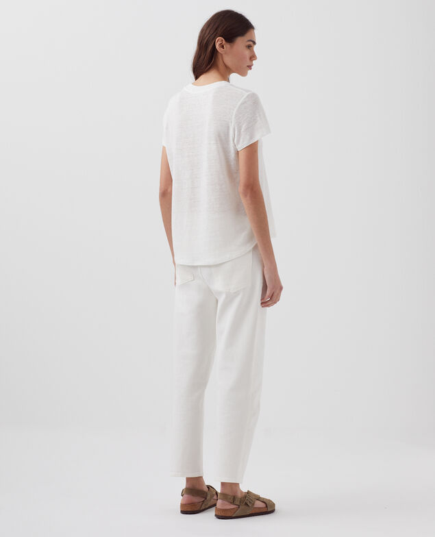 AMANDINE -  T-Shirt mit Rundhalsausschnitt aus Baumwolle H001 brillant white