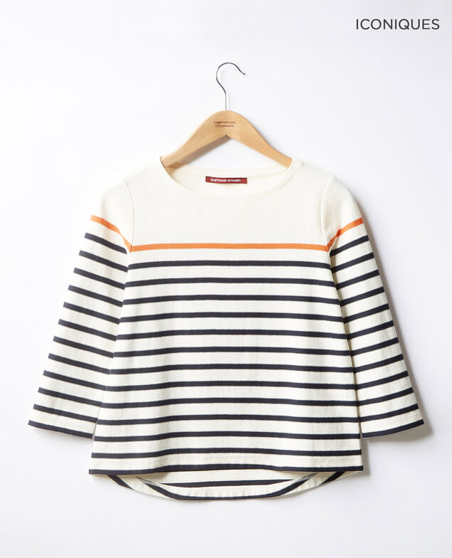Matrosen-T-Shirt Kaolin/navy