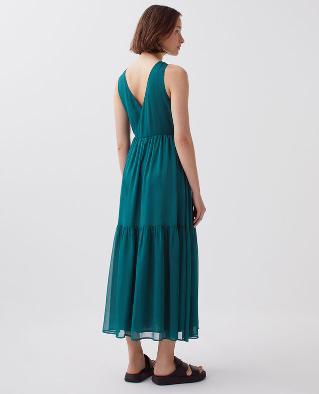 Langes fließendes Kleid H644 spruced-up blue
