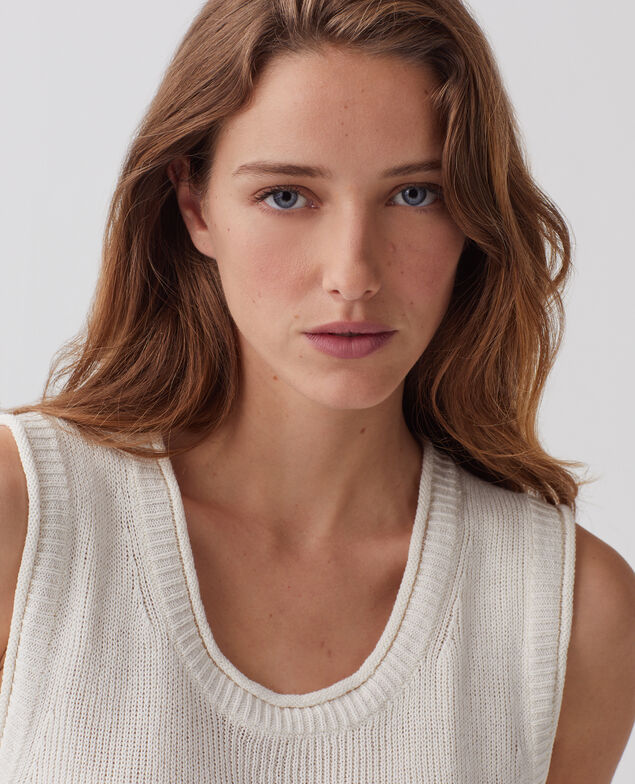 Langes Top aus Leinen H303 white swan