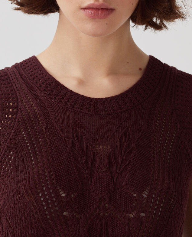 Häkeltop mit Blumenmotiv J380 decadent chocolate