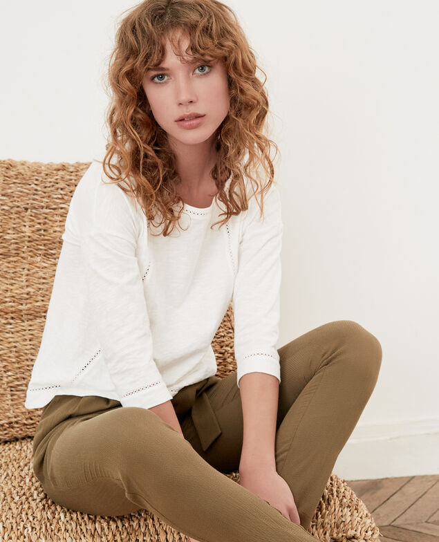 T-Shirt mit frechen Details Blanc