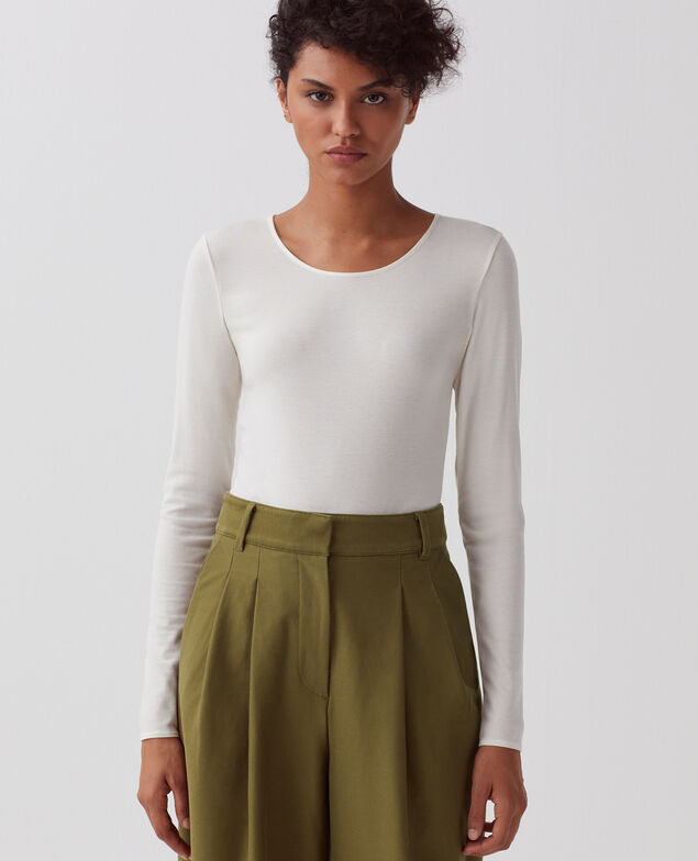Enganliegendes T-Shirt A040 ivory