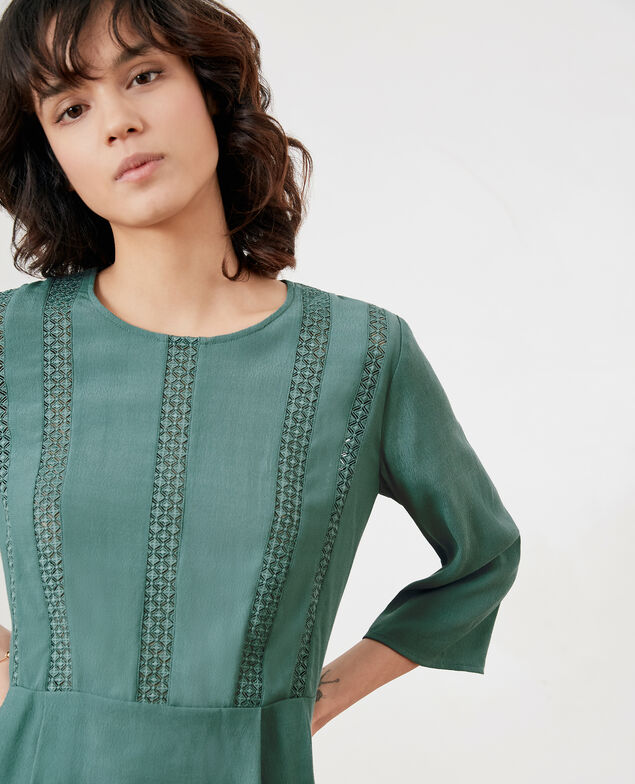 Schößchenbluse mit Spitze Peppermint
