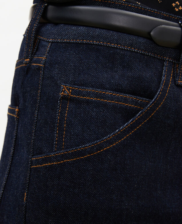 TOMBOY - Weite Jeans halbhohe Taille 5 Taschen Denim rinse