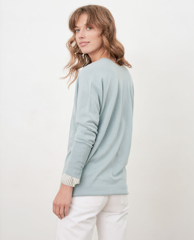 Oversize-Pullover aus Baumwolle und Kaschmir Silver green