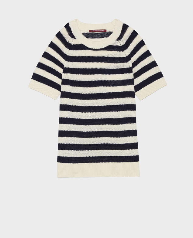 Gestreifter Pullover aus Baumwolle und Leinen 5062d str maritime butter